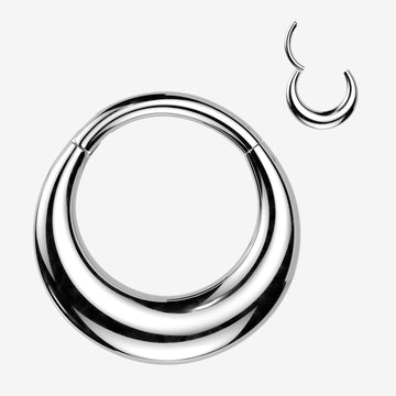 Crescent Loop Lustre Clicker Hoop Ring